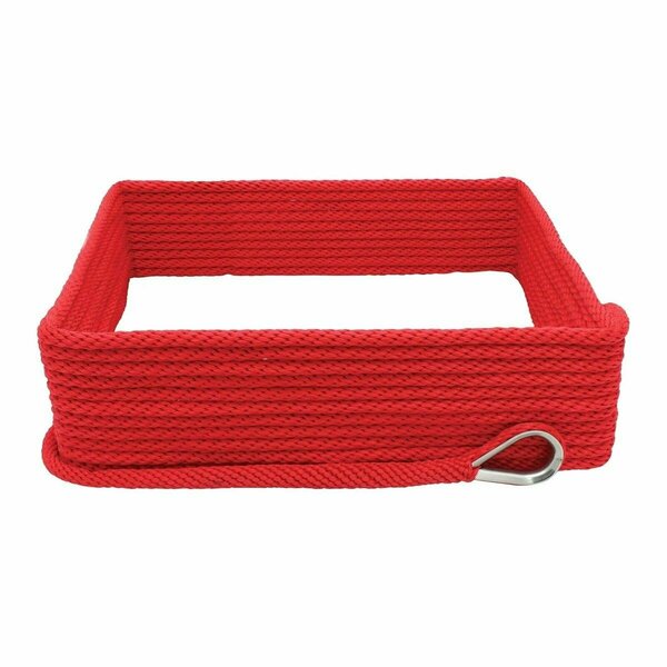 Lastplay 0.37 in. x 150 ft. Solid Braid MFP Anchor Line with Thimble Red LA3087908